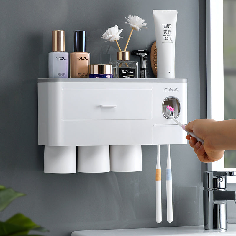 Bathroom Organizer Set Toothbrush 4 Cup Holder